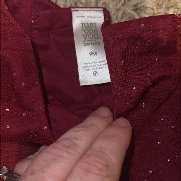 Baby girl fancy 9 month dress with matching bloomers burgundy perfect fall color - Picture 4 of 5